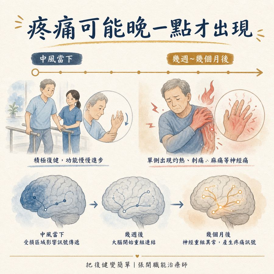 【中風症狀】中風後神經痛〡為什麼幾個月後才開始痛,而且一般止痛藥常常沒效? 3 中風後神經痛可能在中風幾週到幾個月後才出現