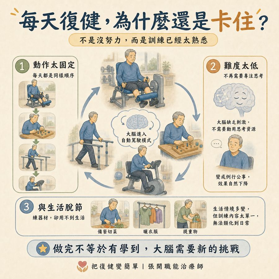 【中風復健】中風復健黃金期過了怎麼辦?〡10 個打破復健卡關的方法 4 台灣醫院常見的固定套餐式復健流程,患者和家屬熟練準備器材