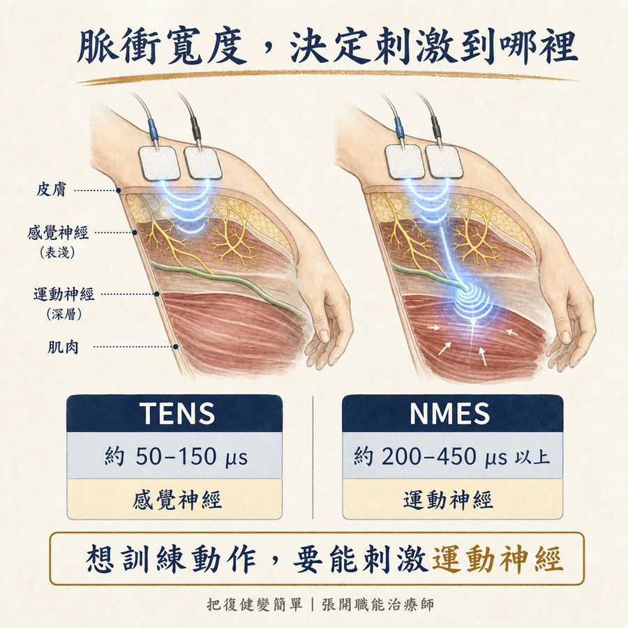 【中風復健】中風後手腳虛弱無力怎麼辦?|肌肉神經電刺激 NMES 幫你找回動作 5 TENS 與 NMES 脈衝寬度及目標神經差異
