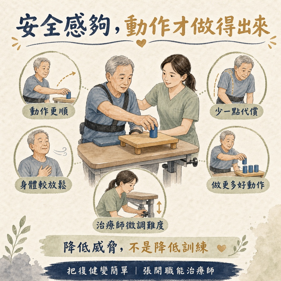【中風復健】中風後痙攣完整指南〡什麼是痙攣?為什麼會發生?在家怎麼做? 11 復健中的安全感可提升動作品質與練習次數