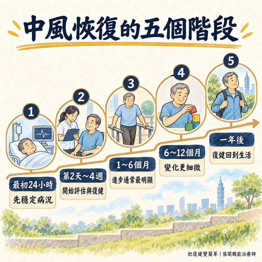 【中風復健】中風恢復時間表〡第 1 天、3 個月、半年到一年後會發生什麼? 4 中風從最初二十四小時到一年後的五個恢復階段