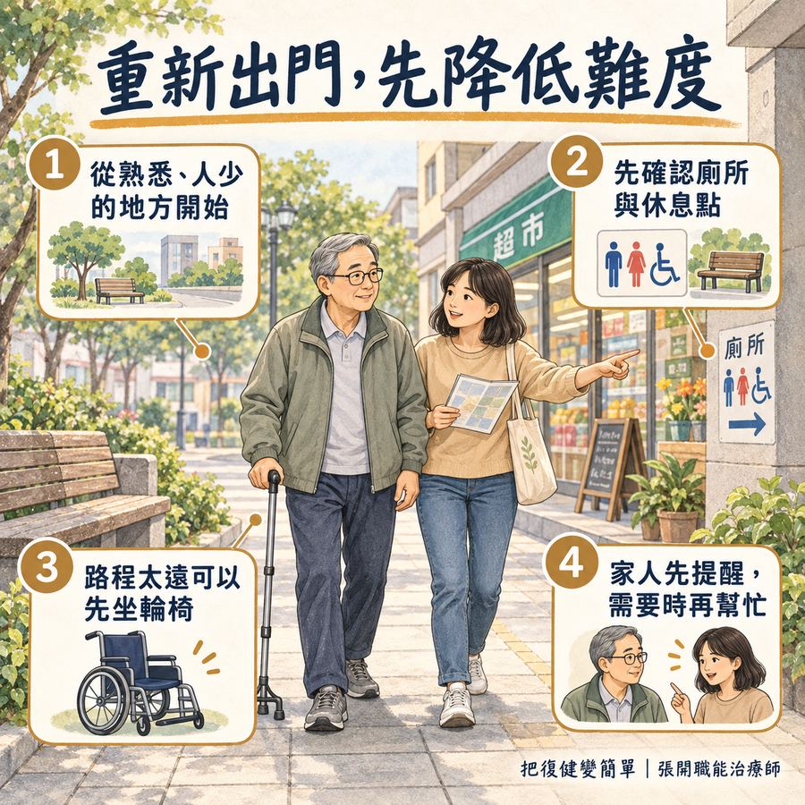 【中風復健】中風後為什麼會退步?〡影響生活能力的 4 個因素 7 家人陪中風患者重新出門時降低環境與路程難度的四種做法