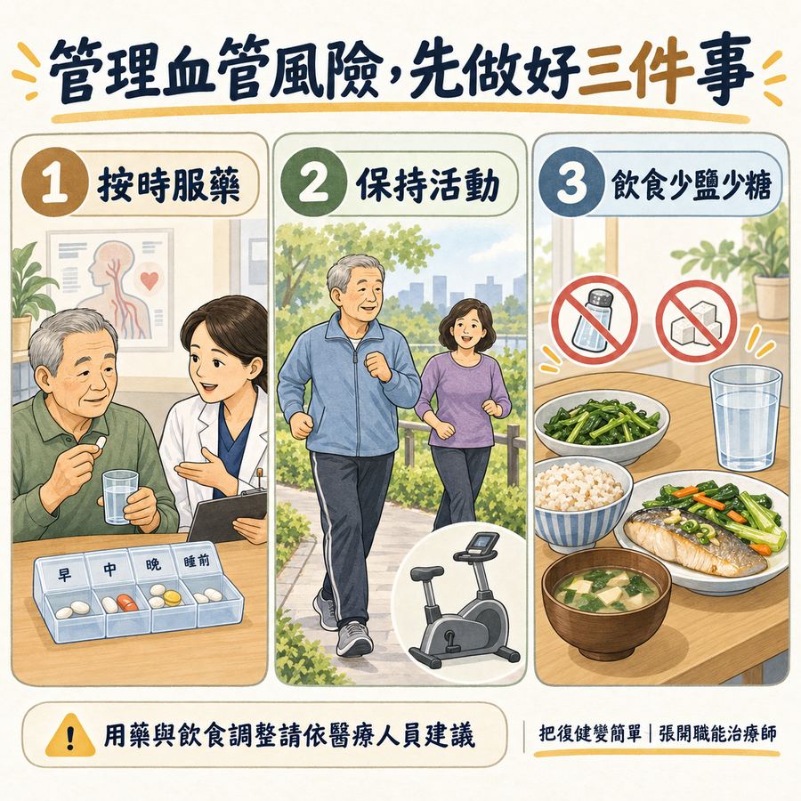 【中風復健】中風後為什麼會退步?〡影響生活能力的 4 個因素 9 中風後管理血管風險的三件事:服藥、活動與飲食