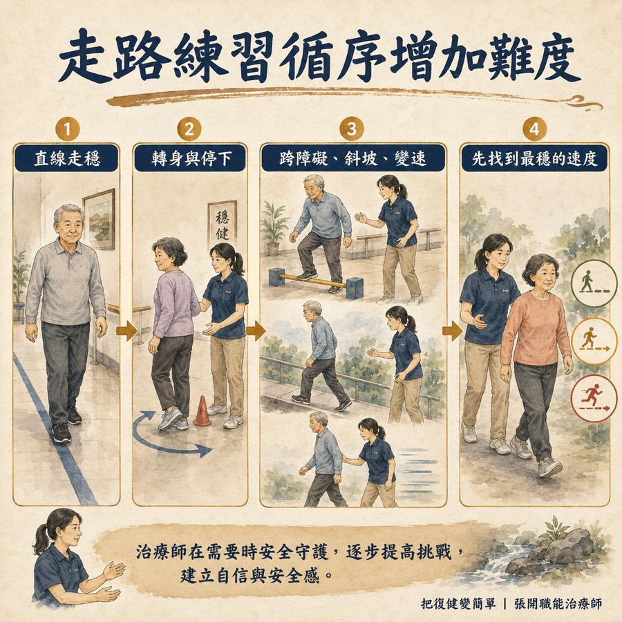 【中風復健】中風後動作失調怎麼辦?〡走路不穩、手腳不準的 5 個訓練原則 10 走路練習循序增加難度
